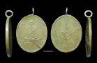  พระเครื่อง  เหรียญปั๊มหลวงพ่อพร รุ่นแรก พ.ศ.2468 เนื้ออัลปาก้า พร้อมตลับทองลงยาดำ 